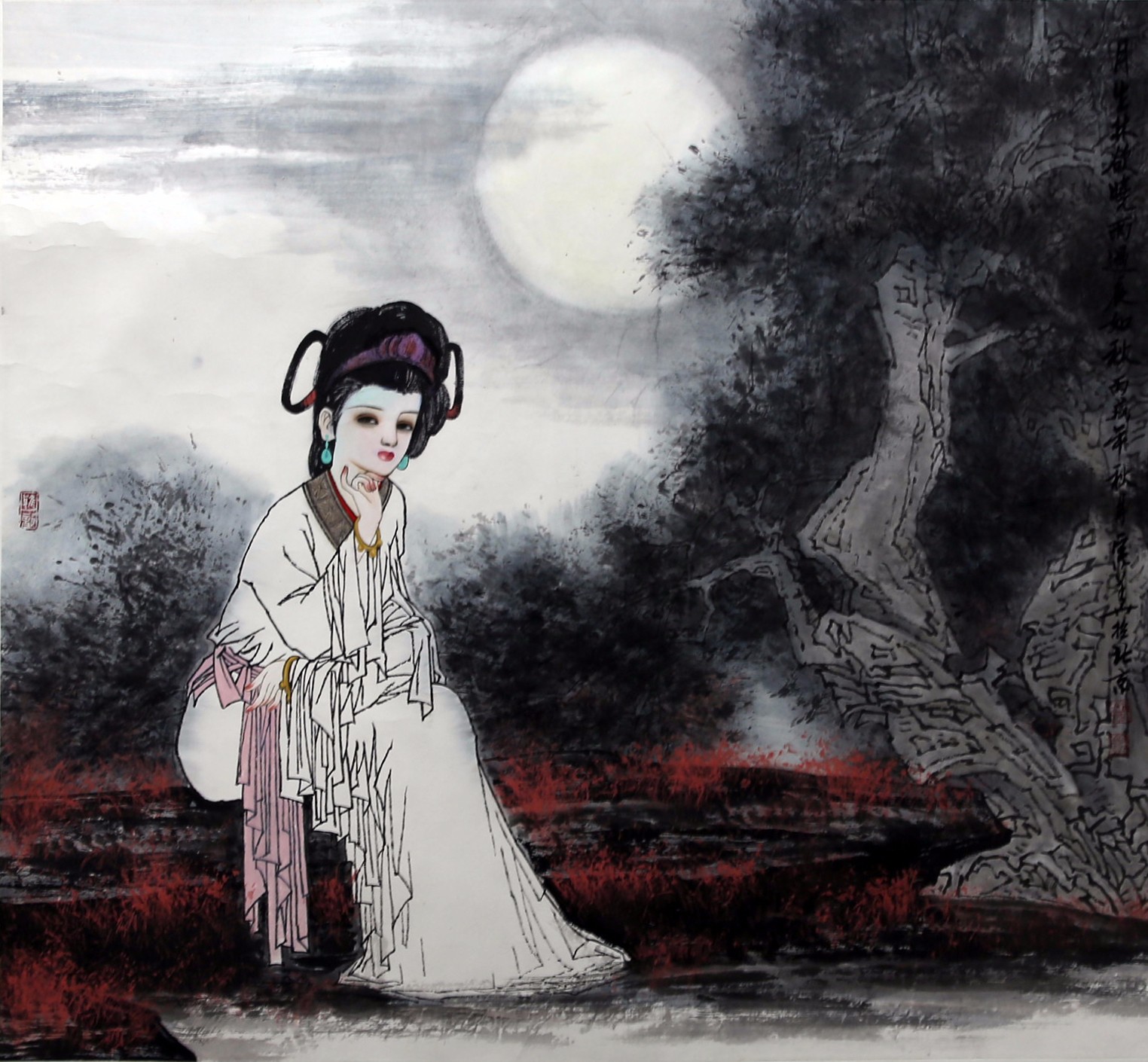 宗华《月生林欲晓,雨过夜如秋》